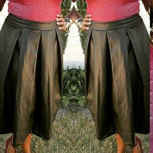 "Leather" Midi Length Circle Skirt